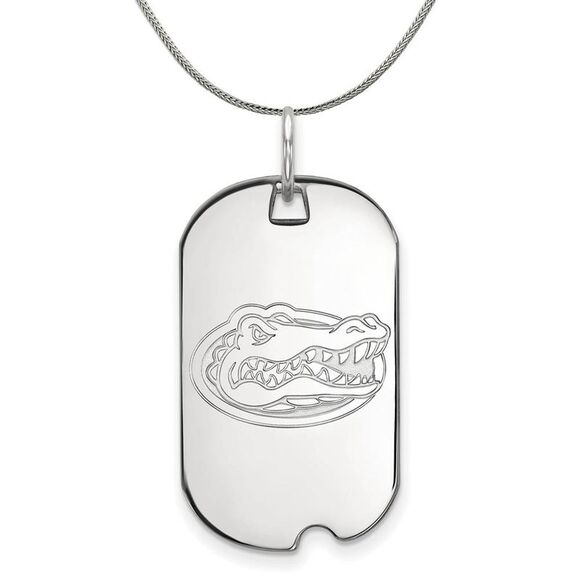 Sterling Silver U. of Florida Dog Tag Pendant Necklace - 24 Inch